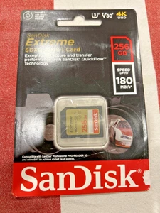 SanDisk 256GB Extreme SDXC UHS-I Memory Card - C10, U3, V30, 4K, UHD, SD Card - Picture 1 of 1