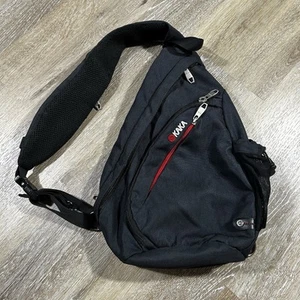 KAKA Sling Bag Crossbody Backpack Canvas Travel Hiking Daypack Black Mom Pack - Picture 1 of 13