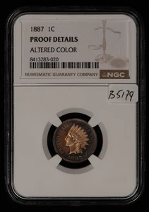 1887 1c Indian Head Small Cent - Proof Coin - NGC PF Details - SKU-B5179 - Picture 1 of 6