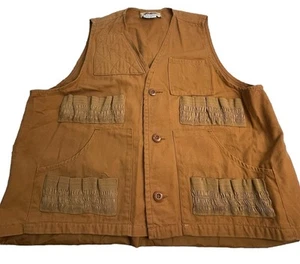 Vintage Wind River Taiwan Tan Duck Canvas Hunting Vest Large Cotton Game Bag - Picture 1 of 6