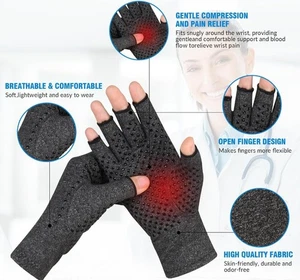 2 pares de guantes para artrosis, guantes sin dedos guantes de compresión para reumatismo - Imagen 1 de 2