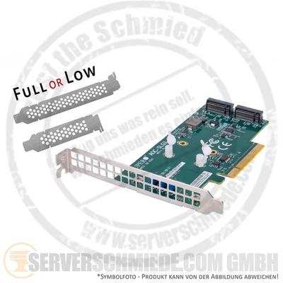 Supermicro NVMe 2x M.2 PCIe x8 Controller AOC-SLG3-2M2 +NEW+ - Bild 1 von 4