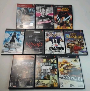 10 PS2 Game Lot- Madden GTA Tony Hawk DDR Star Wars Sony Playstation 2 *AS IS* - Picture 1 of 4