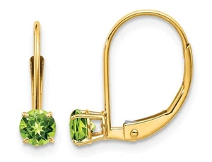3/5 Carat (ctw) Peridot Leverback Earrings in 14K Yellow Gold - Picture 1 of 4