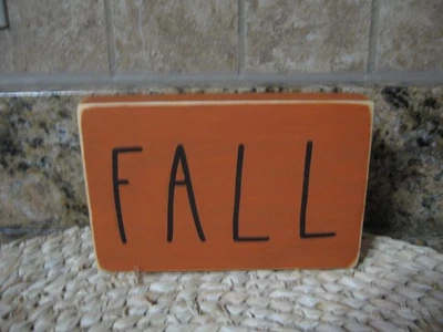 Handmade Painted  Stenciled Primitive "FALL" 3-1/2 x 5-1/4" Sign Shelf Sitter - Image 1 of 2