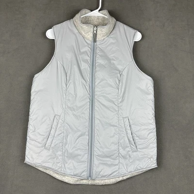 Smartwool Anchor Line Reversible Sherpa Wool Vest Womens Large Gray Hiking Trail - Image 1 of 4