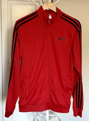 Chaqueta de Pista Adidas Para Hombre Mediana 3 Rayas Tricot Cremallera Completa Cuello Soporte DU0454 Foto 1 de 4