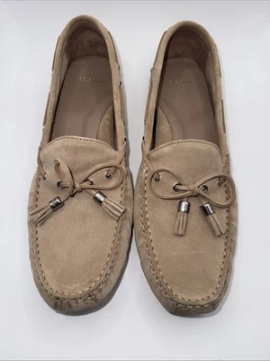 Nuevo Cole Haan Mujer Beige Gamuza Borla Sin Cordones Mocasines para Conducir Zapatos 10.5B Foto 1 de 4