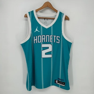 Charlotte Hornets Jersey Mens XL 52 Blue Swingman Lamelo Ball Nike Jordan NBA - Image 1 of 4