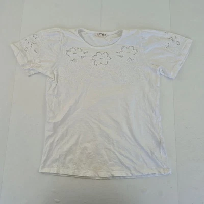 Camiseta FAT FACE 8 blanca para mujer 100 % algodón bordado informal Top - Imagen 1 de 4