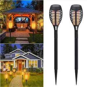 2/4/12X Flammen Leuchte Solarleuchte Solar Fackel Garten wiederaufladbar LED - Bild 1 von 25