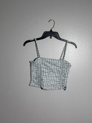 Hollister Mujer Azul/Blanco Cuadros Crop Top Talla M Foto 1 de 4