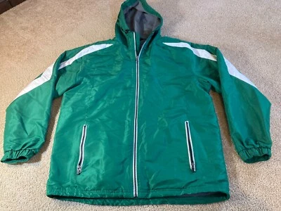 Chaqueta cortavientos larga Holloway para hombre talla M con capucha verde cremallera completa forrada Foto 1 de 4