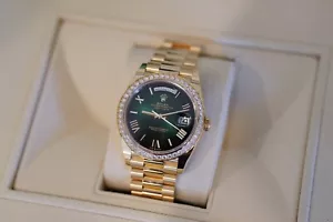 New Release! Rolex DayDate 40mm 22348RBR Green Ombre Dial Diamond Bezel 12/2024 - Picture 1 of 7