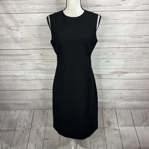 Theory Womens Sleeveless Fitted Dress In Good Wool Size 6 Black Sheath - Picture 1 of 9