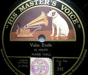 MARIE HALL "Antigua canción popular china / Valse Etude" HMV 1924 78 rpm 10" - Imagen 1 de 2