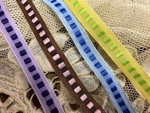 Novedad cinta cuadrada 3/8"" borde reversible 1 yarda hecha en Francia - Imagen 1 de 9