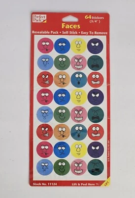 Mini 3/4" Emoji Face Stickers Hoja De 64 De Colección Años 80 90 Totalmente Nuevo Foto 1 de 4
