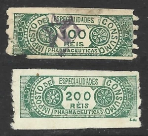 Brazil 1899 Pharmaceuticas Consumo Revenue Small size 2 values Very Scarce - Picture 1 of 2