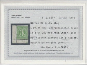 V. AM Post 3 y Steg Seitenrand Left Finding Hettler ** (MNH) - Picture 1 of 2