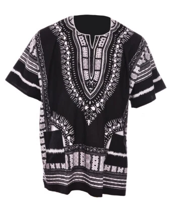 Camisa Dashiki Negra Africana Unisex DP3578 Pequeña a 7XL Talla Grande Foto 1 de 4