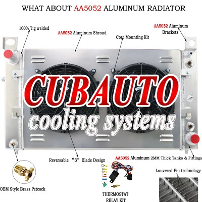 For 1999-2012 Chevy Silverado 1500 2500 Hummer H2 5.3L 3Row Radiator Shroud Fan Foto 1 de 4