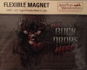 Big Buck Deer Hunt American Woodcrafters 3.5x5.62 Flexible Magnet New Made USA - Picture 1 of 3