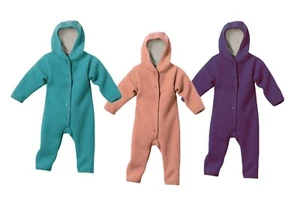 Mameluco DISANA 100% LANA MERINO bebé recién nacido orgánico hervido general con capucha patas - Imagen 1 de 18