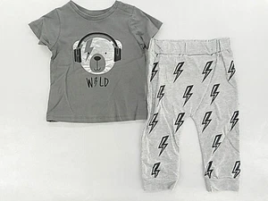 Juego de camisetas y pantalones para correr Bebé de Ley $20 S.S. gris talla 12Mt -24Mt - Imagen 1 de 3