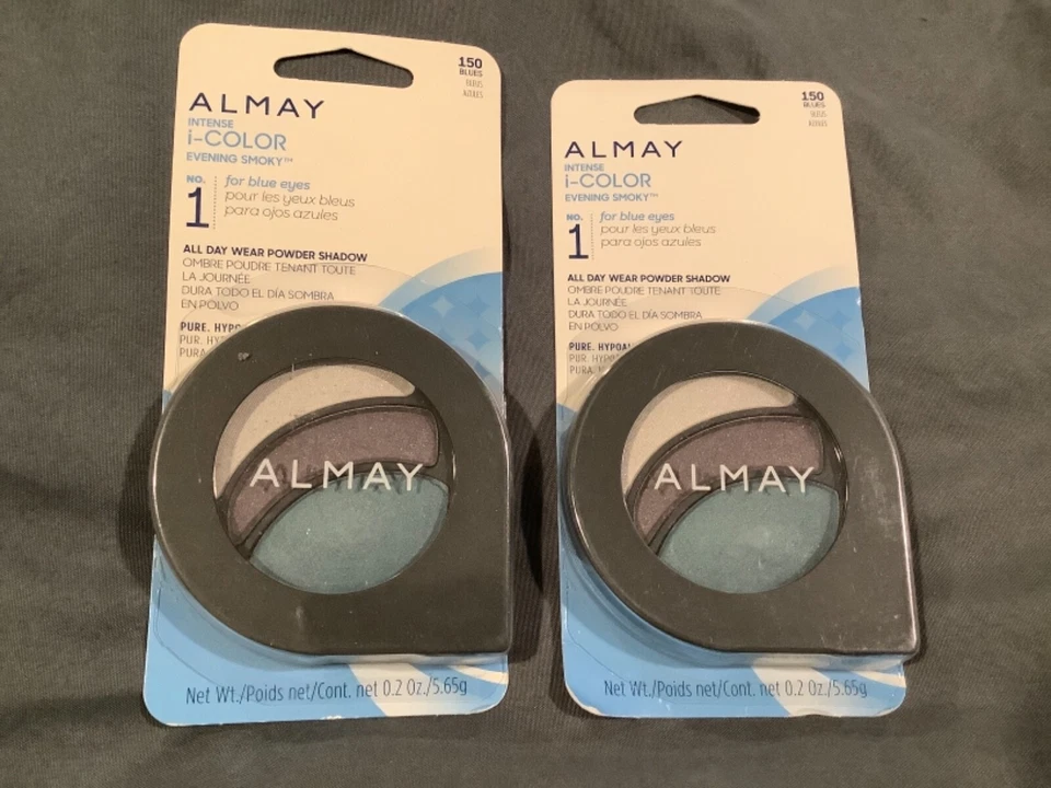 2 New Almay Intense I Color Evening Smoky for Blue Eyes 150 Powder Eye Shadow - Image 1 of 1