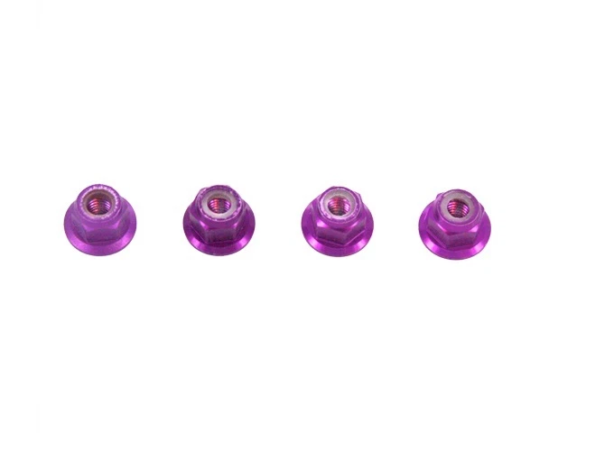 Redcat Racing 102049 Aluminum Nylon M4 Locknut, Purple (4pcs)  Part 102049 - Image 1 of 1
