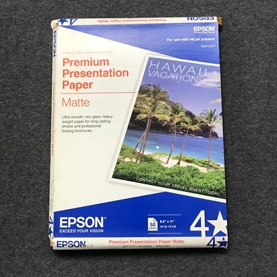 Open Box Epson S041257 Premium Presentation Inkjet Matte Paper 8.5x11" 50 Sheets - Image 1 of 2