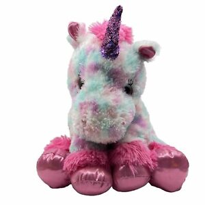 Hug Me Pink Tinsel Large Sitting Unicorn Plush Purple Jumbo Stuffed Animal Toy