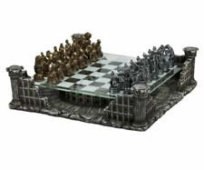 CHH 2127D 16.25 inch Roman Gladiators 3D Chess Set - Bronze/Silver