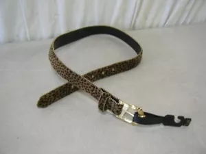 Cintura leopardata ghepardo stampa animalier pelliccia sintetica testurizzata con borchie taglia M/L lunga 37" - Foto 1 di 4