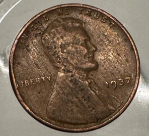 1937 Lincoln Wheat Cent Wood Grain Error Coin - Picture 1 of 8