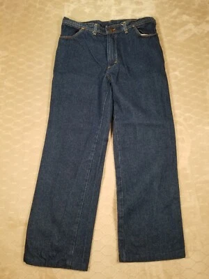 VTG Correctional Industries Prison Jeans Tag 36x36 Fits 34x28 Hemmed Dark Wash - Image 1 of 4