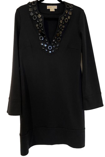 Abito in guaina Michael Kors medio nero impreziosito collo a tunica