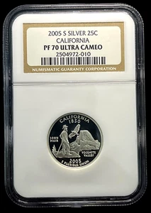 2005-S 25c Silver Proof California CA State Quarter NGC PF 70 Ultra Cameo-(917G) - Picture 1 of 4