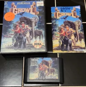 Growl Taito Sega Genesis Complete CIB Original Authentic Tested - Picture 1 of 9