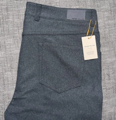 PETER MILLAR MENS BREVARD PERFORMANCE FLANNEL PANTS SIZE 34X32 GRAY CHARCOAL - Image 1 of 4