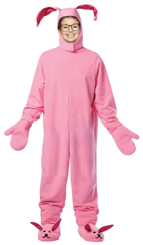 PINK BUNNY SUIT kids PJs Christmas Story ralphie halloween costume child 7/10 - Image 1 of 1