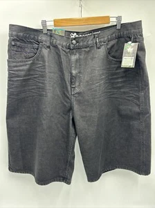 NEW LRG Lifted Research Group Y2K Mens Denim Shorts Size 44 Black - Picture 1 of 14