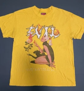 Team Hearts Clothing Evil Curse Graphic T-Shirt Adult Large Yellow - Picture 1 of 5
