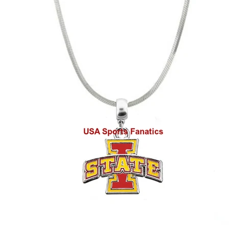 Iowa State Cyclones Team Logo Pendant Necklace On A 925 Snake Chain Cover