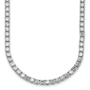 14k White Gold 26.2 Ct Round Lab Grown Diamond Tennis Necklace 20" for Mom - Picture 1 of 7