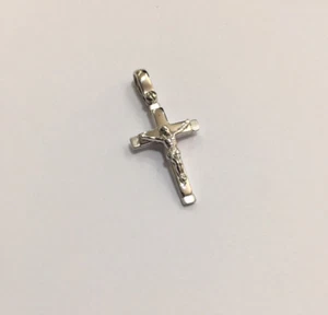 CIONDOLO CROCEFISSO UOMO ORO BIANCO 18 KT g. 2,62 - Imagen 1 de 5