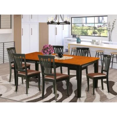 7  PC  Dining  set-Dining  Table  with  6  Wood  Dining  Chairs - Image 1 of 4