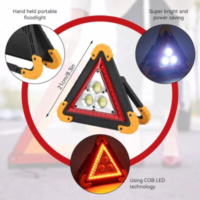 MARKENLOS LED- Warndreieck Warnleuchte PKW Auto 5W Warnlicht Signal Panne Rot blinkend DE