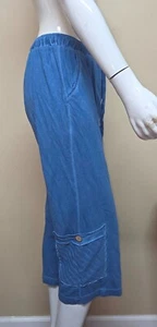 Focus Casual Life By JJ Womens Blue Cotton Dye Relax Pants Size XL NEW - Photo 1/9